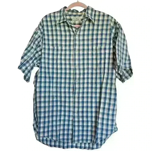 LL‎ Bean Sz L Traditional Fit Plaid Button Down Shirt Preppy Classic - Picture 1 of 11